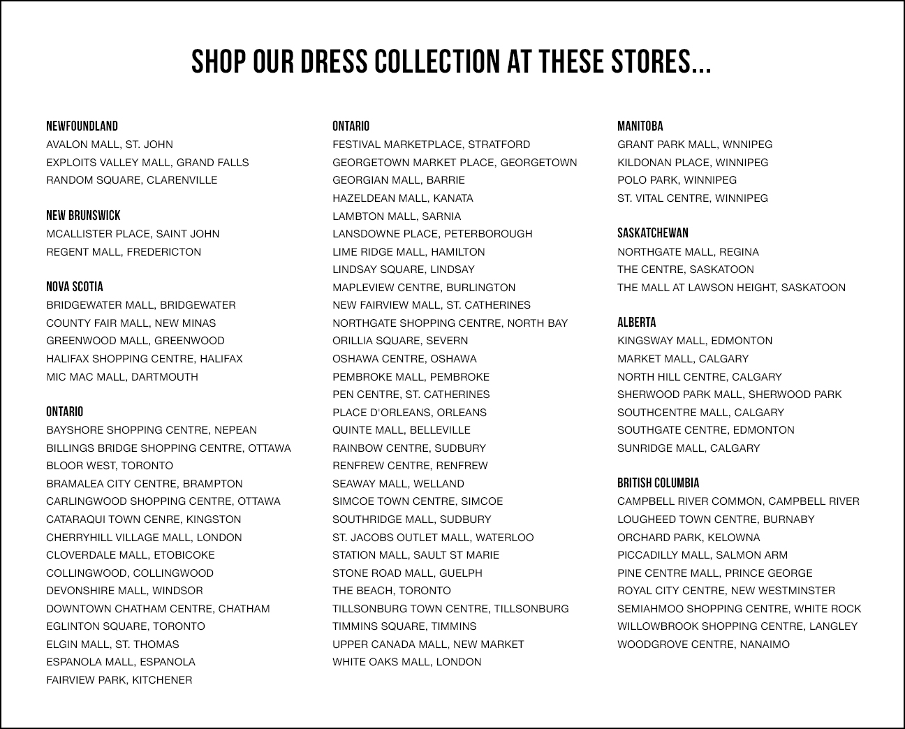 Dress Stores Northern Reflections Canada